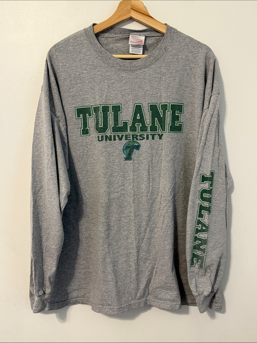 90s Tulane University Gray Long Sleeve shirt